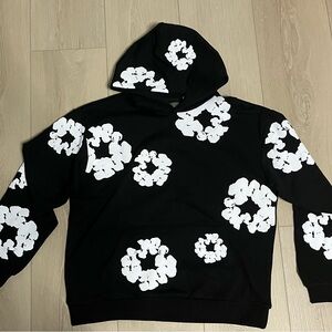 DENIM TEARS HOODIE SIZE-MEDIUM (black and white)